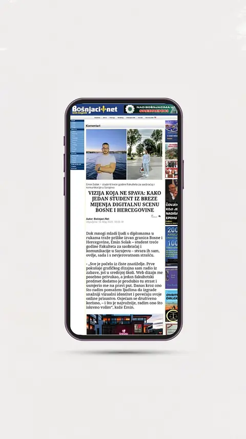 Snimak ekrana objave o Eminu Solaku i Emineticu — Bošnjaci.net
