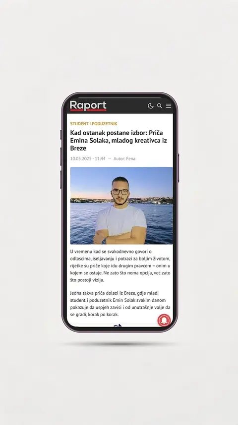 Snimak ekrana objave o Eminu Solaku i Emineticu — Raport.ba