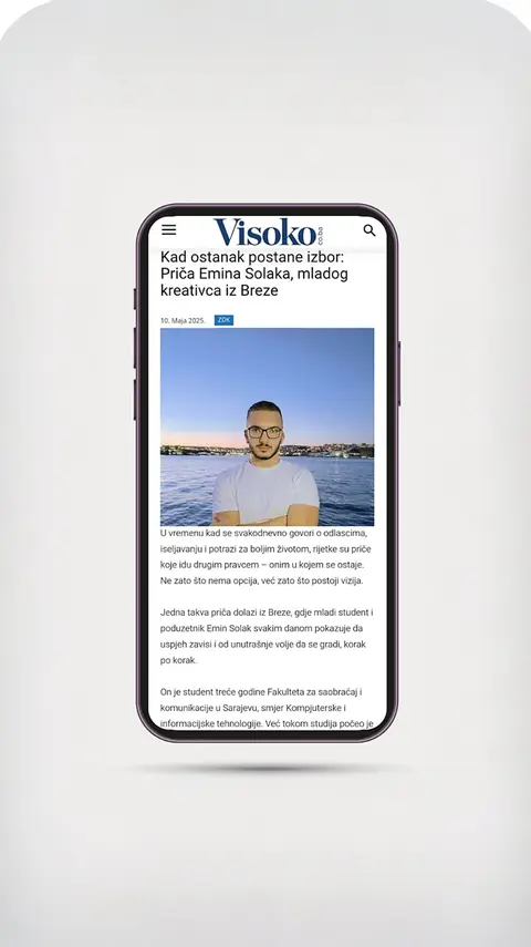 Snimak ekrana objave o Eminu Solaku i Emineticu — Visoko.co.ba
